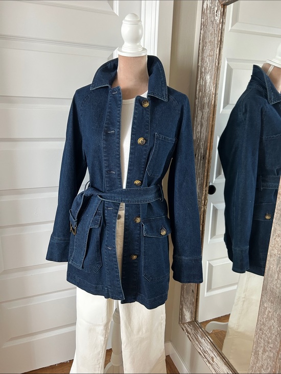 bagatelle Jackets & Blazers - Bagatelle  Dark Blue Denim Belted Jacket